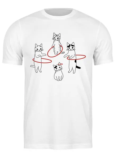 Заказать мужскую футболку в Москве. Футболка классическая Cats and hoops от yummy boy - готовые дизайны и нанесение принтов.