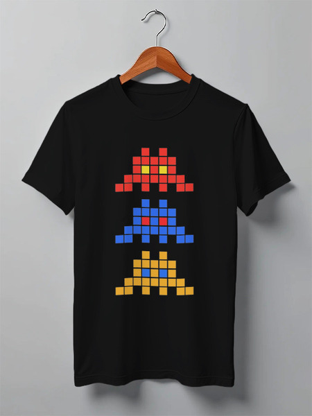 Заказать мужскую футболку в Москве. Футболка классическая Space invaders                   от dyzel1 - готовые дизайны и нанесение принтов.
