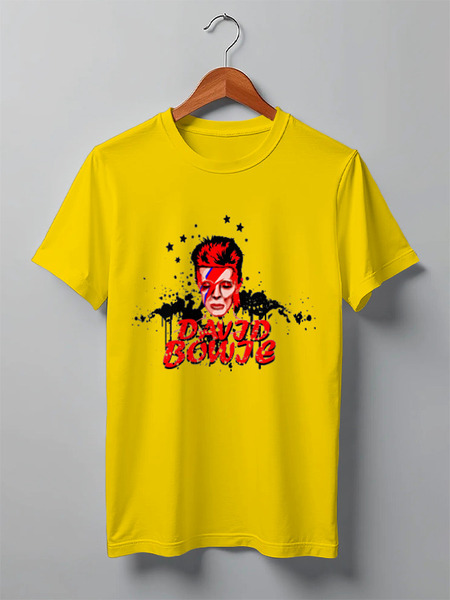 Заказать мужскую футболку в Москве. Футболка классическая David Bowie от Fedor - готовые дизайны и нанесение принтов.