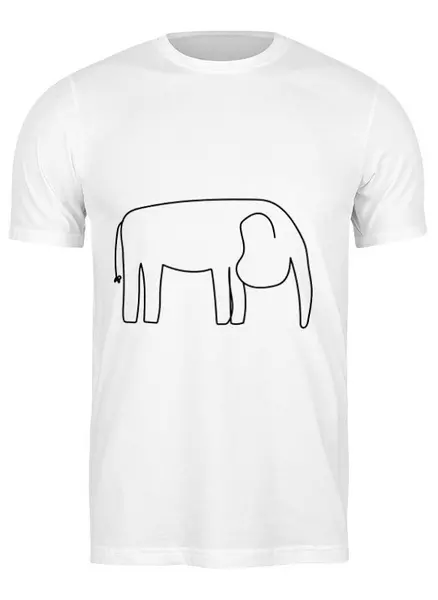 Заказать мужскую футболку в Москве. Футболка классическая Черный слон от Vadim Koval - готовые дизайны и нанесение принтов.