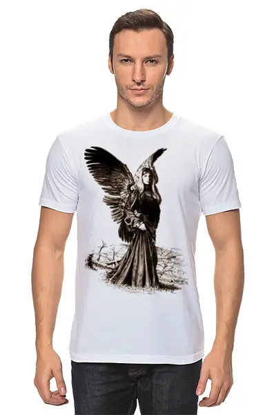 Заказать мужскую футболку в Москве. Футболка классическая Прекрасный ангел от Антон Пак - готовые дизайны и нанесение принтов.