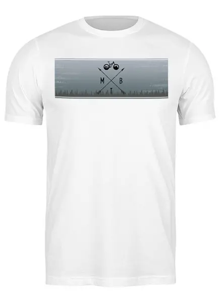 Заказать мужскую футболку в Москве. Футболка классическая Mountain Bike от oneredfoxstore@gmail.com - готовые дизайны и нанесение принтов.