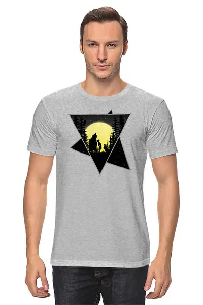 Заказать мужскую футболку в Москве. Футболка классическая Moon Friends от oneredfoxstore@gmail.com - готовые дизайны и нанесение принтов.