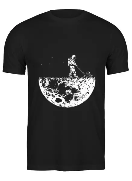 Заказать мужскую футболку в Москве. Футболка классическая Космонавт на Луне от MariYang  - готовые дизайны и нанесение принтов.