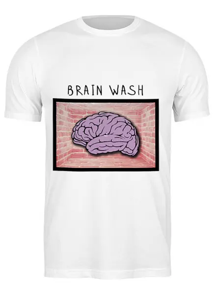 Заказать мужскую футболку в Москве. Футболка классическая Brain Wash от Павел Павел - готовые дизайны и нанесение принтов.