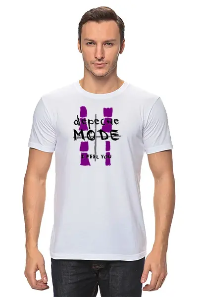 Заказать мужскую футболку в Москве. Футболка классическая Depeche Mode от Black Pimpf - готовые дизайны и нанесение принтов.