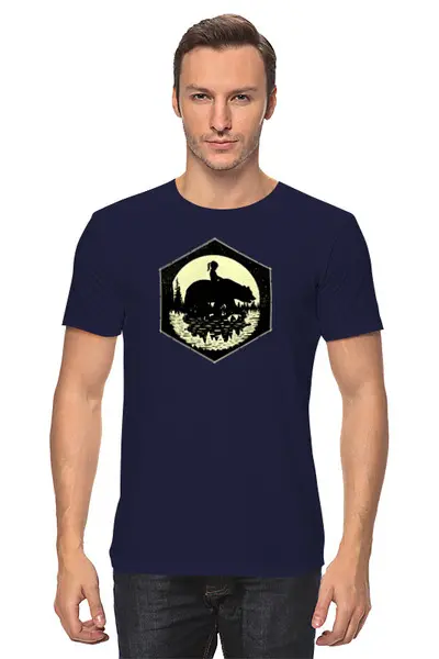 Заказать мужскую футболку в Москве. Футболка классическая Bear Here от oneredfoxstore@gmail.com - готовые дизайны и нанесение принтов.