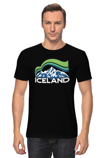 Заказать мужскую футболку в Москве. Футболка классическая Горы Исландии от skynatural - готовые дизайны и нанесение принтов.