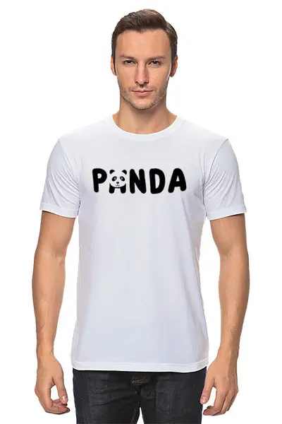 Заказать мужскую футболку в Москве. Футболка классическая Панда     от T-shirt print  - готовые дизайны и нанесение принтов.