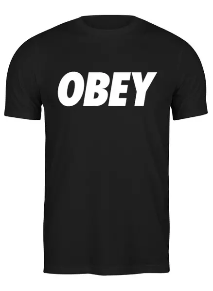 Заказать мужскую футболку в Москве. Футболка классическая OBEY  от DESIGNER   - готовые дизайны и нанесение принтов.