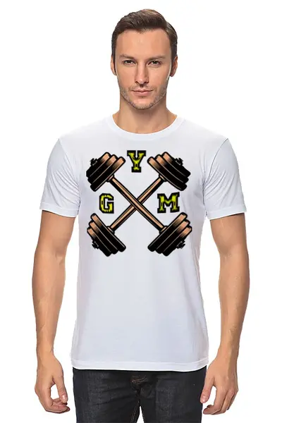 Заказать мужскую футболку в Москве. Футболка классическая GYM TOTAL!!! от Алексс Неро - готовые дизайны и нанесение принтов.
