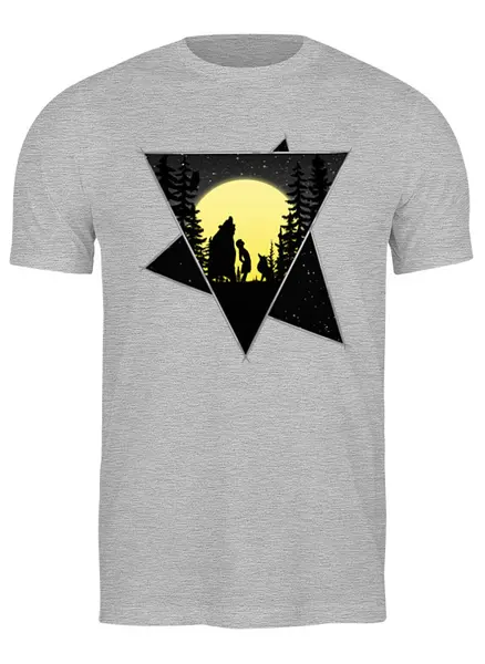 Заказать мужскую футболку в Москве. Футболка классическая Moon Friends от oneredfoxstore@gmail.com - готовые дизайны и нанесение принтов.