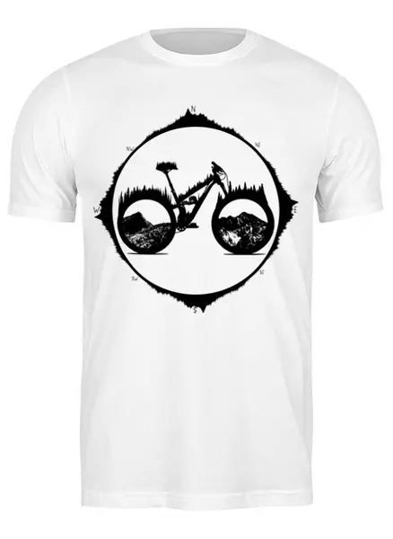 Заказать мужскую футболку в Москве. Футболка классическая Mountain Bike от oneredfoxstore@gmail.com - готовые дизайны и нанесение принтов.
