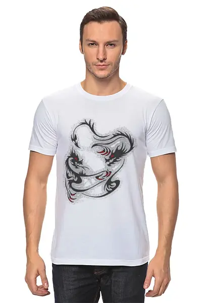 Заказать мужскую футболку в Москве. Футболка классическая Два дракона от valezar - готовые дизайны и нанесение принтов.
