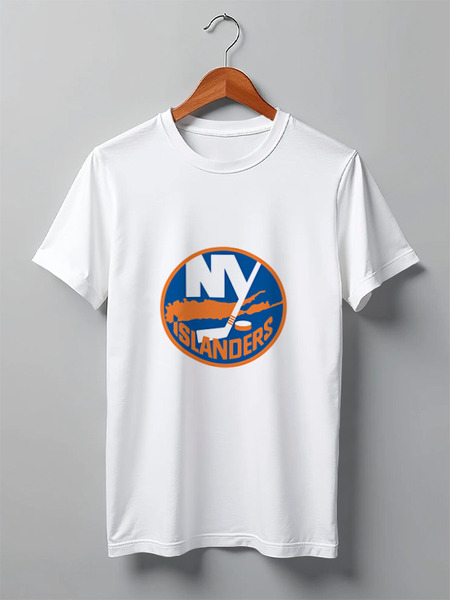 Заказать мужскую футболку в Москве. Футболка классическая New York Islanders от BURNSHIRTS - готовые дизайны и нанесение принтов.