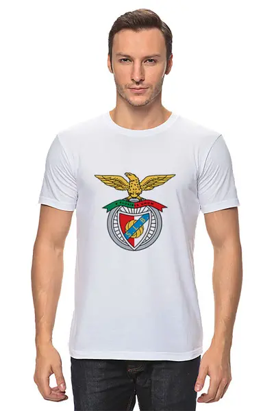 Заказать мужскую футболку в Москве. Футболка классическая Benfica от THE_NISE  - готовые дизайны и нанесение принтов.