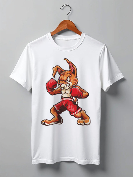 Заказать мужскую футболку в Москве. Футболка классическая BoxingRabbit от balden - готовые дизайны и нанесение принтов.