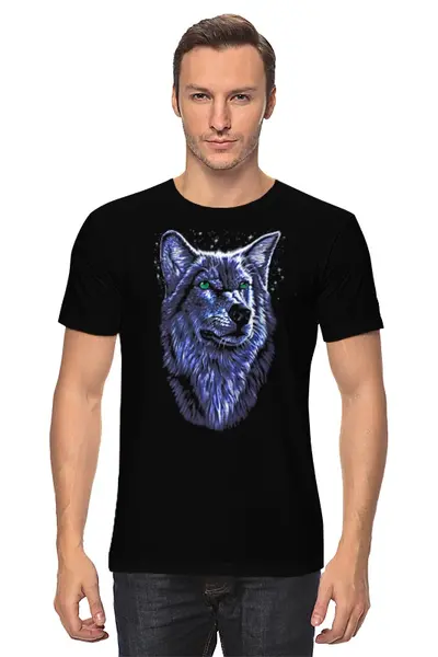 Заказать мужскую футболку в Москве. Футболка классическая Wolf Art от Leichenwagen - готовые дизайны и нанесение принтов.