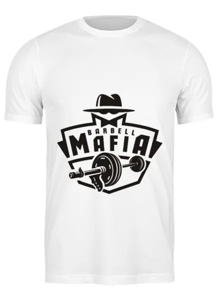 Заказать мужскую футболку в Москве. Футболка классическая Barbell Mafia от торгаш - готовые дизайны и нанесение принтов.