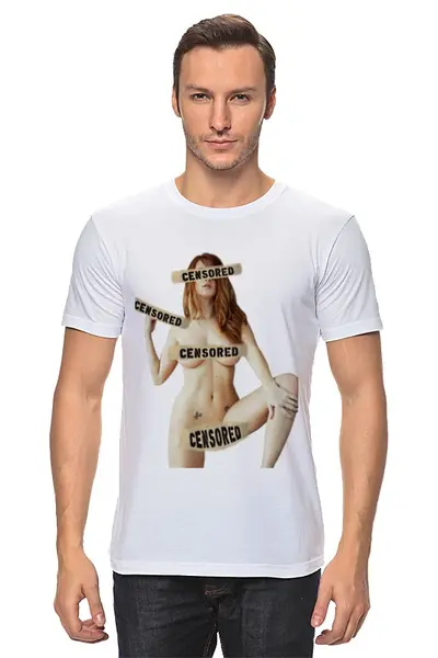 Заказать мужскую футболку в Москве. Футболка классическая "CENSORED" от Женя Ильин - готовые дизайны и нанесение принтов.