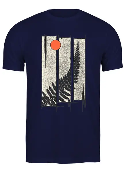 Заказать мужскую футболку в Москве. Футболка классическая Moon Fern от oneredfoxstore@gmail.com - готовые дизайны и нанесение принтов.