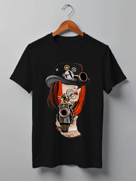 Заказать мужскую футболку в Москве. Футболка классическая steampunk от nopperapon - готовые дизайны и нанесение принтов.