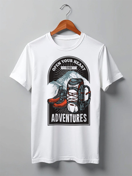 Заказать мужскую футболку в Москве. Футболка классическая Mountains от oneredfoxstore@gmail.com - готовые дизайны и нанесение принтов.