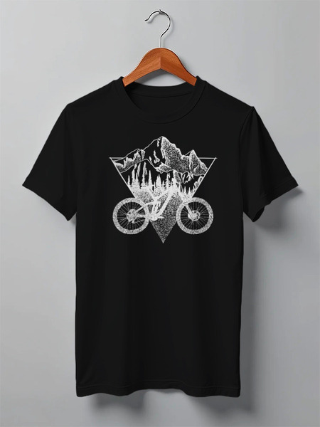 Заказать мужскую футболку в Москве. Футболка классическая Mountain BIke от oneredfoxstore@gmail.com - готовые дизайны и нанесение принтов.