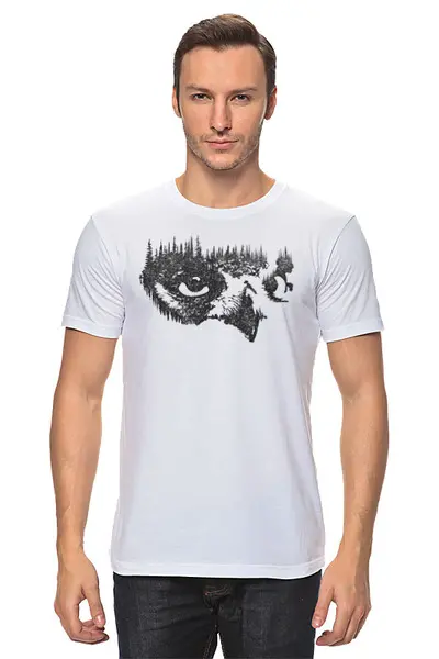 Заказать мужскую футболку в Москве. Футболка классическая Owl Forest от oneredfoxstore@gmail.com - готовые дизайны и нанесение принтов.