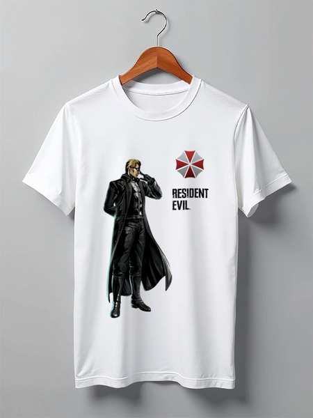 Заказать мужскую футболку в Москве. Футболка классическая Albert Wesker Resident Evil от Fix Print - готовые дизайны и нанесение принтов.