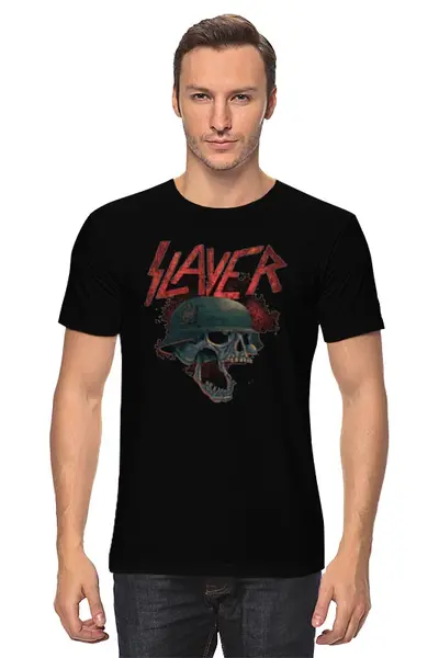 Заказать мужскую футболку в Москве. Футболка классическая Slayer  от cherdantcev - готовые дизайны и нанесение принтов.