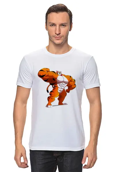 Заказать мужскую футболку в Москве. Футболка классическая Фитнес тигр от Sergey Lisitsyn (slisicin) - готовые дизайны и нанесение принтов.