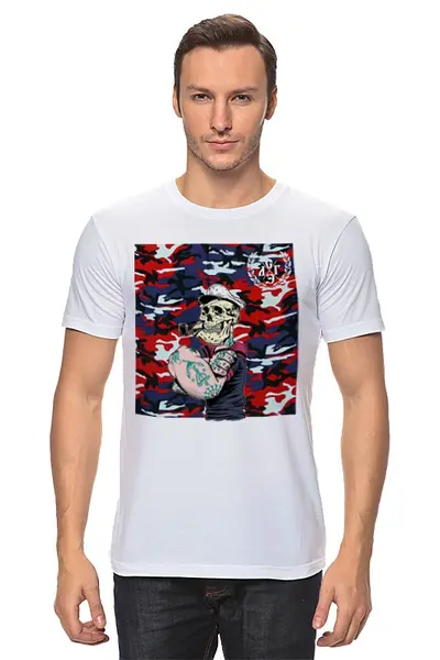 Заказать мужскую футболку в Москве. Футболка классическая Морячок от торгаш - готовые дизайны и нанесение принтов.