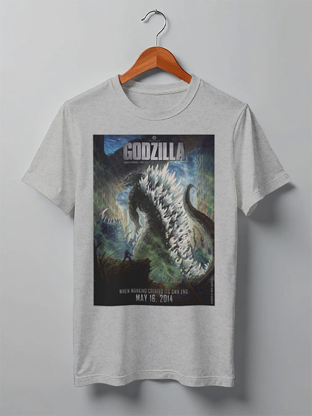 Заказать мужскую футболку в Москве. Футболка классическая Godzilla / Годзилла от KinoArt - готовые дизайны и нанесение принтов.