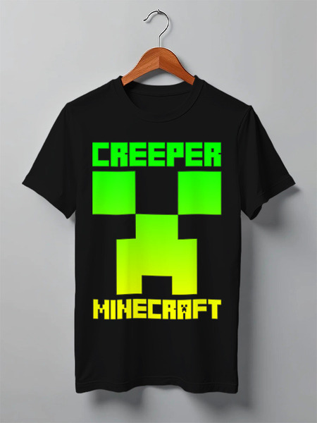 Заказать мужскую футболку в Москве. Футболка классическая MINECRAFT CREEPER от vista12761@rambler.ru - готовые дизайны и нанесение принтов.