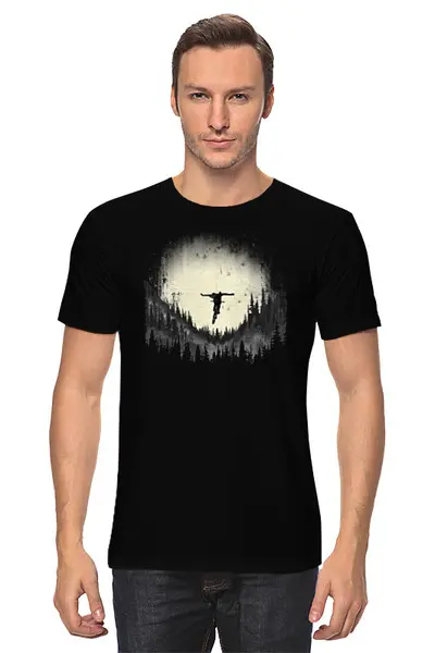Заказать мужскую футболку в Москве. Футболка классическая Mountain Bike от oneredfoxstore@gmail.com - готовые дизайны и нанесение принтов.