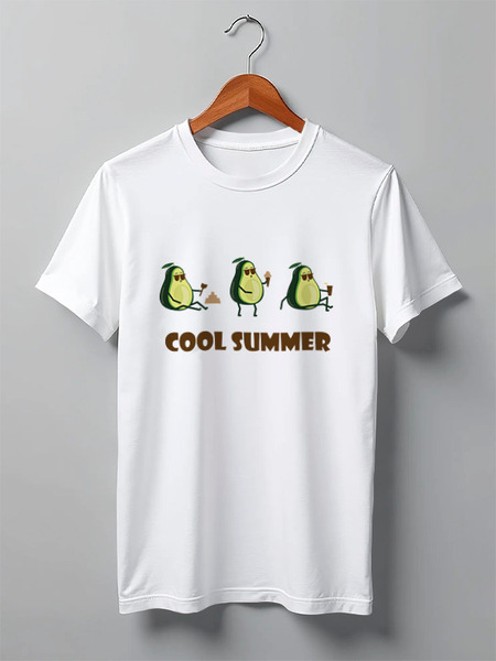 Заказать мужскую футболку в Москве. Футболка классическая Cool summer от Наталья Хахлина - готовые дизайны и нанесение принтов.