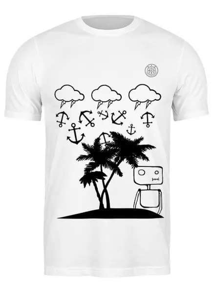 Заказать мужскую футболку в Москве. Футболка классическая Дождь на острове от Dirty Bastard - готовые дизайны и нанесение принтов.