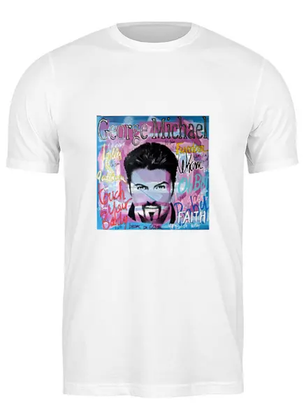 Заказать мужскую футболку в Москве. Футболка классическая George Michael от Fedor - готовые дизайны и нанесение принтов.