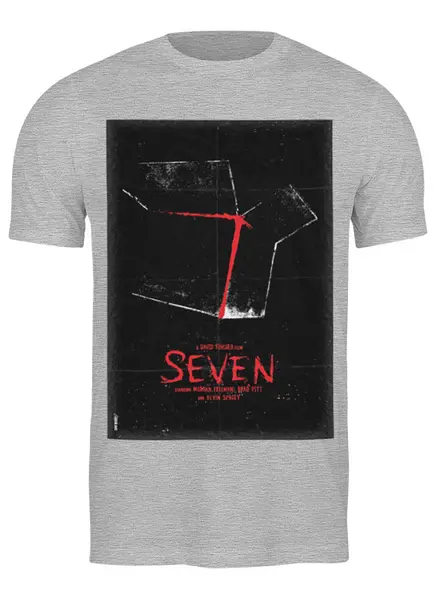 Заказать мужскую футболку в Москве. Футболка классическая Seven / Семь от KinoArt - готовые дизайны и нанесение принтов.