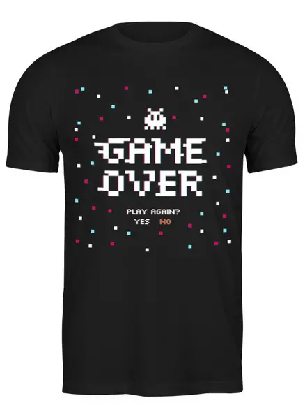 Заказать мужскую футболку в Москве. Футболка классическая Game Over от ingenervolos@gmail.com - готовые дизайны и нанесение принтов.