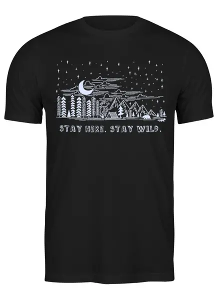 Заказать мужскую футболку в Москве. Футболка классическая Mountains от oneredfoxstore@gmail.com - готовые дизайны и нанесение принтов.