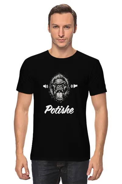 Заказать мужскую футболку в Москве. Футболка классическая Potishe inc от kovsa63 - готовые дизайны и нанесение принтов.
