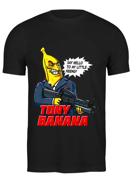 Заказать мужскую футболку в Москве. Футболка классическая Tony Banana от kotashi - готовые дизайны и нанесение принтов.