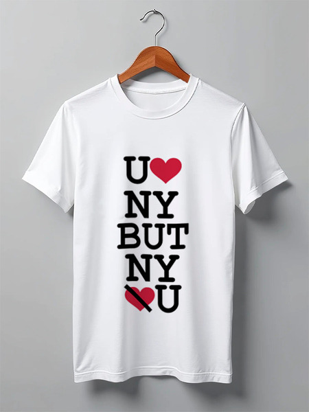 Заказать мужскую футболку в Москве. Футболка классическая U LUV NY от mum - готовые дизайны и нанесение принтов.