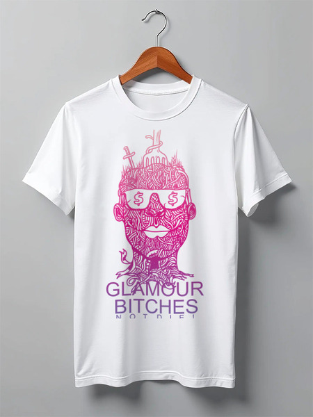 Заказать мужскую футболку в Москве. Футболка классическая Glamour Bitches от qwere - готовые дизайны и нанесение принтов.