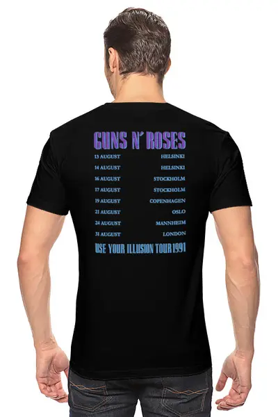 Заказать мужскую футболку в Москве. Футболка классическая Guns N Roses от Катя Плохих - готовые дизайны и нанесение принтов.