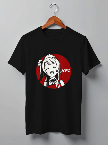 Заказать мужскую футболку в Москве. Футболка классическая KFC + аниме! от Fix Print - готовые дизайны и нанесение принтов.