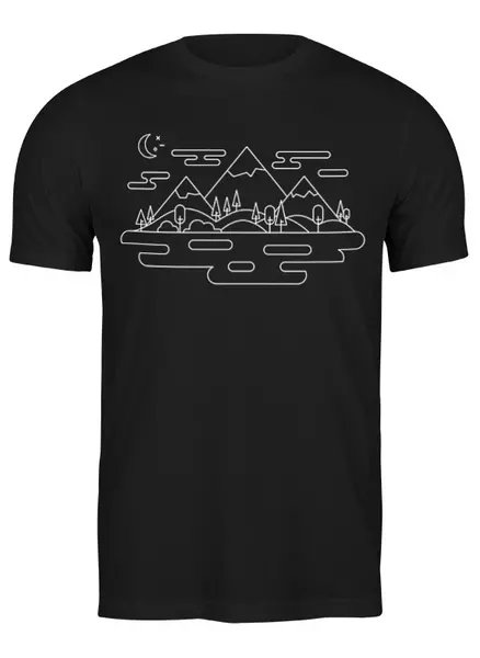 Заказать мужскую футболку в Москве. Футболка классическая Mountains от oneredfoxstore@gmail.com - готовые дизайны и нанесение принтов.