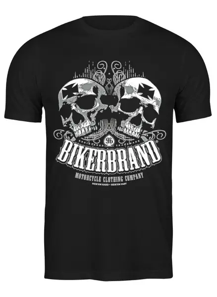 Заказать мужскую футболку в Москве. Футболка классическая Bikerbrand от Leichenwagen - готовые дизайны и нанесение принтов.
